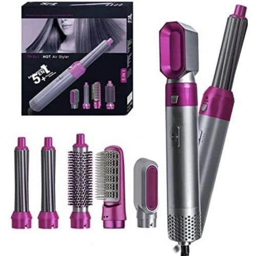 5-in-1-hair-dryer-brush-5000w سشوار برسدار حالتدهنده ۵ کاره ۵۰۰۰ وات به همراه سریهای جانبی
